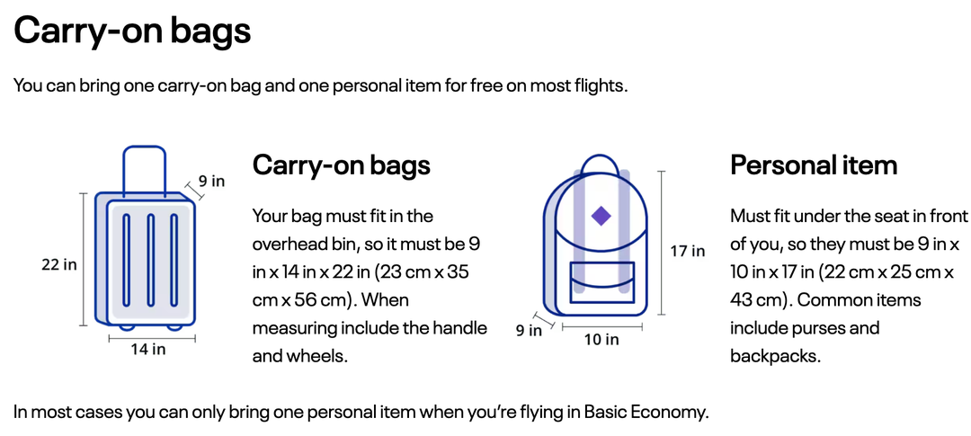How to tell if your backpack counts as a personal or carry-on item